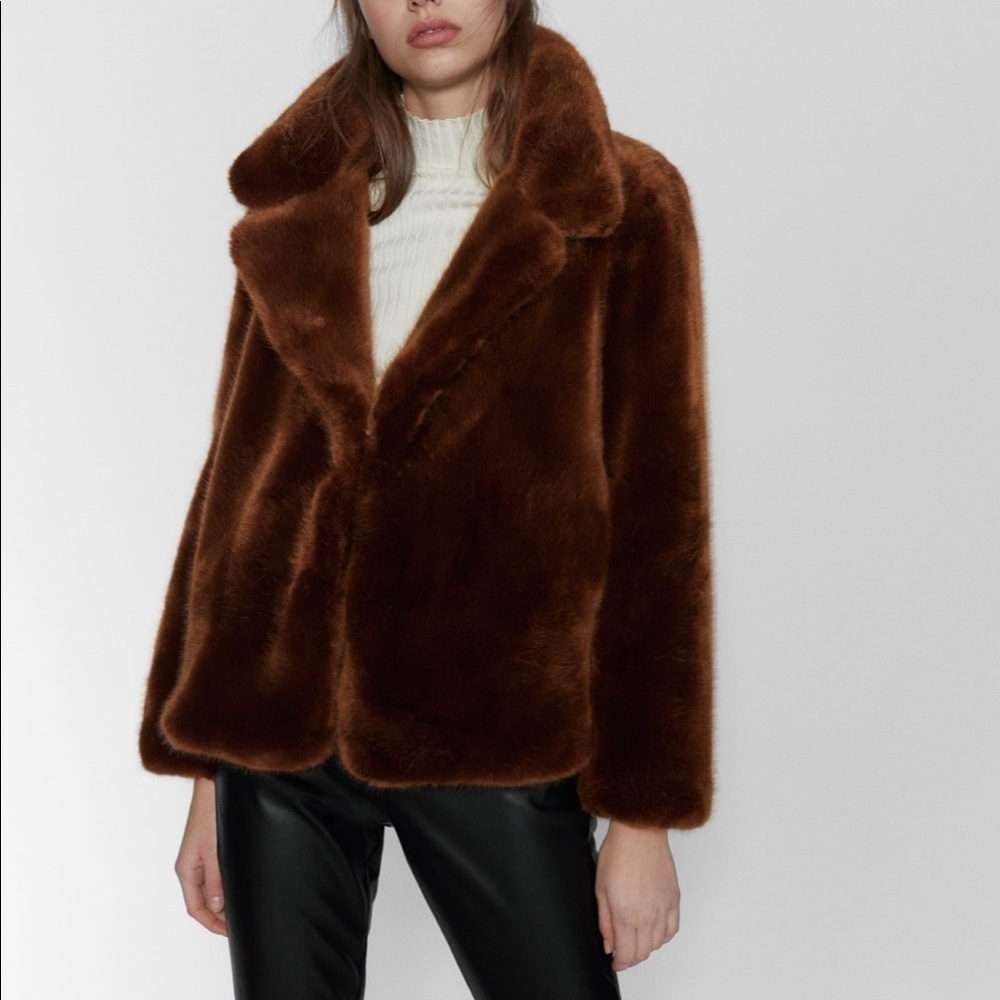 ZARA BNWT Faux Fur Coat Jacket